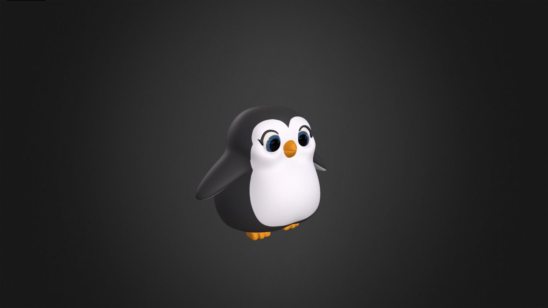 Asset - Cartoons - Animal - Penguin Rigged 3D model_3