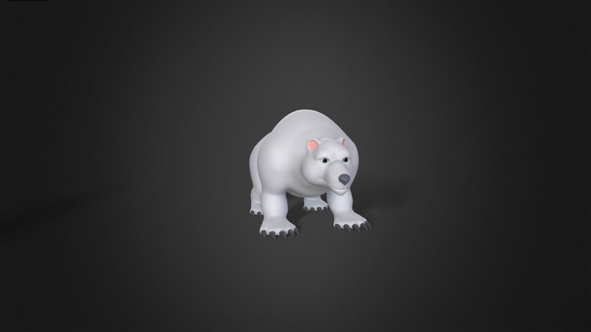 Asset - Cartoons - Animal - Polar Bear Rigged 3D model_7
