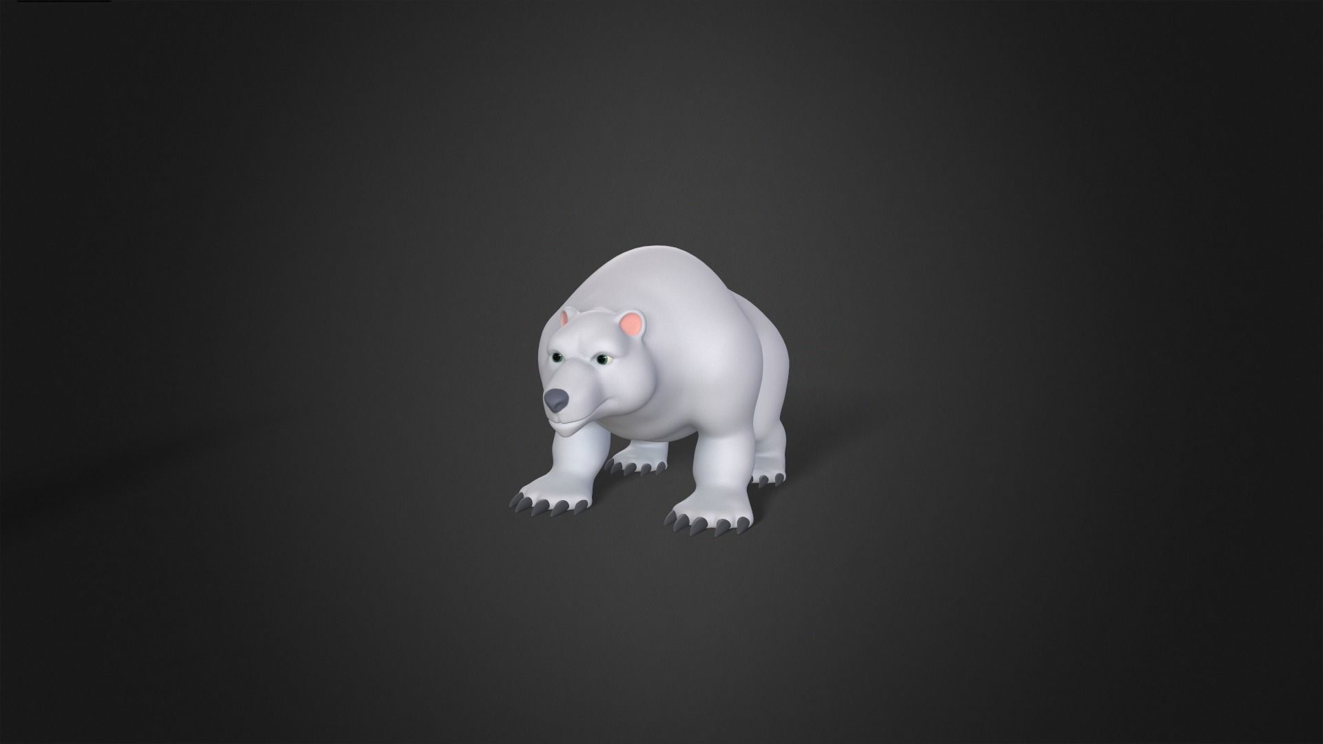 Asset - Cartoons - Animal - Polar Bear Rigged 3D model_3