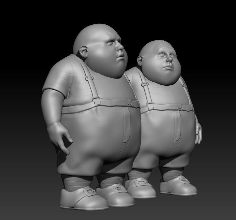 Tweedledum and Tweedledee 3D print model_3