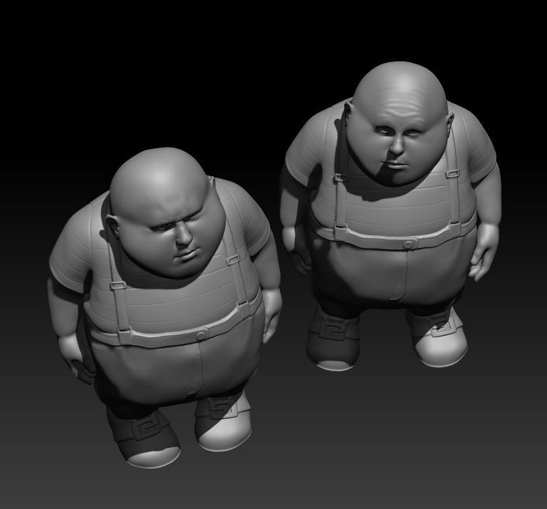 Tweedledum and Tweedledee 3D print model_12