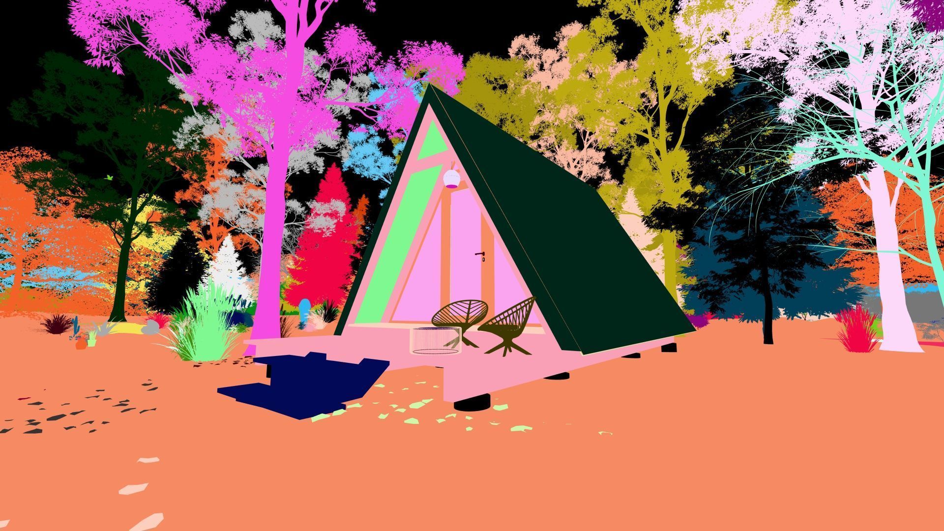  Modern A-Frame cabin 3D model 3D model_5