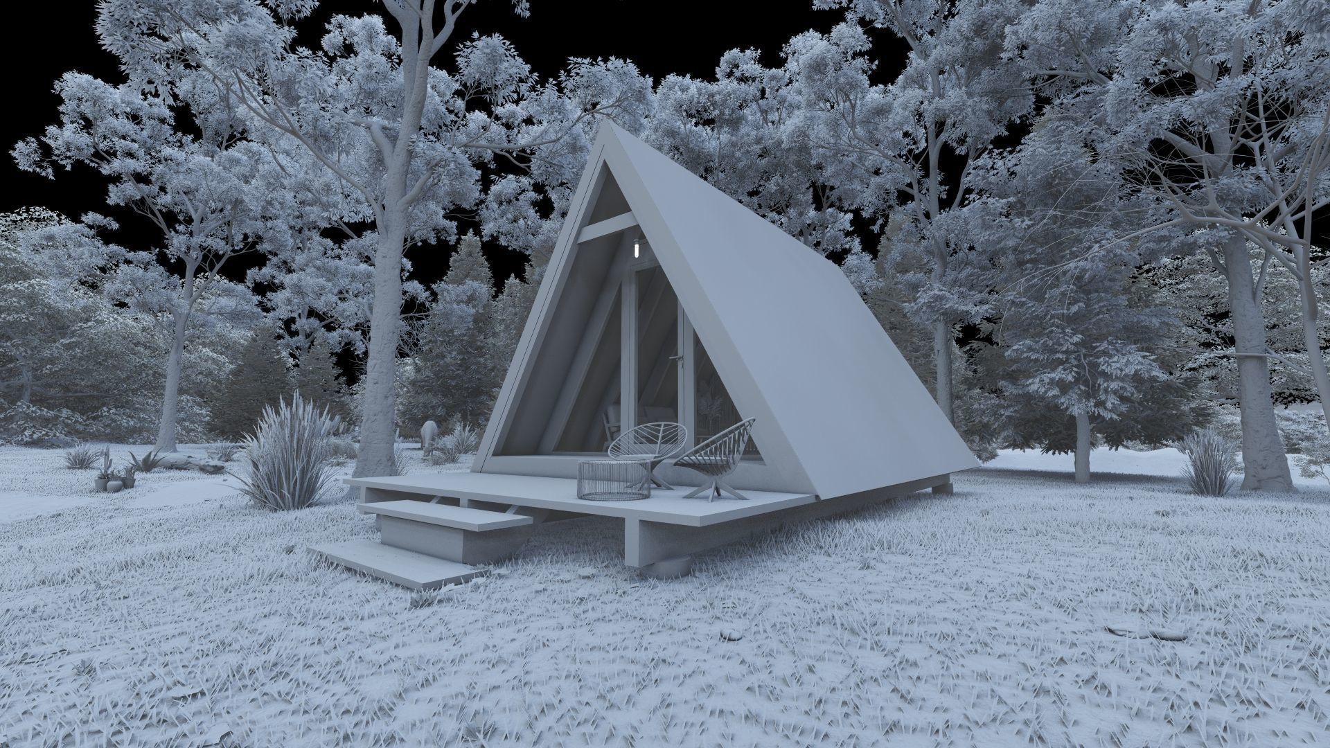  Modern A-Frame cabin 3D model 3D model_8