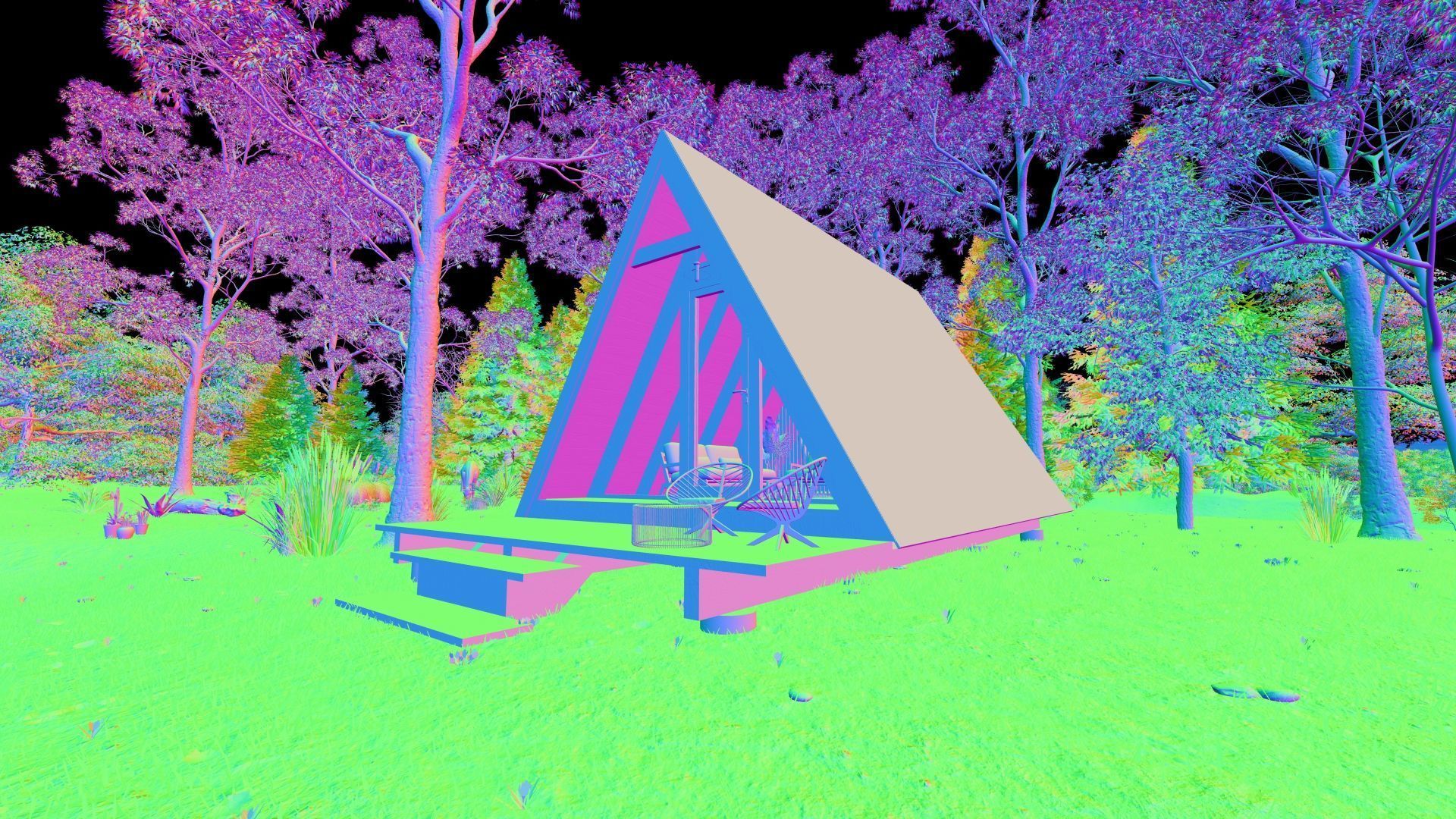  Modern A-Frame cabin 3D model 3D model_6