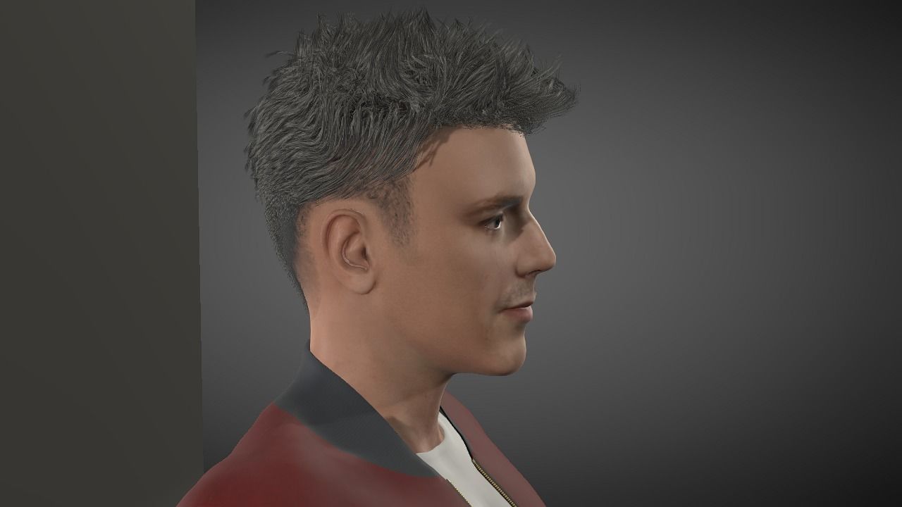 Grant Gustin Low-poly 3D model_7