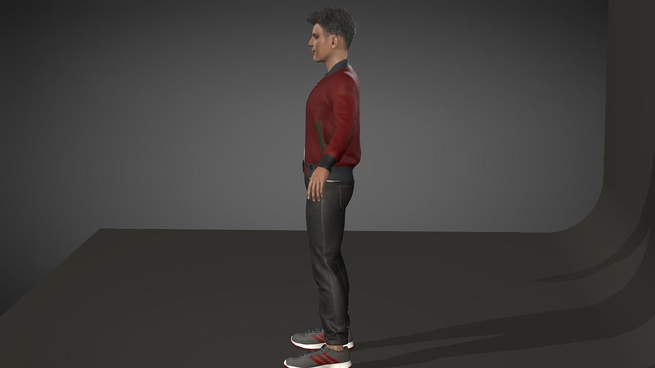 Grant Gustin Low-poly 3D model_3