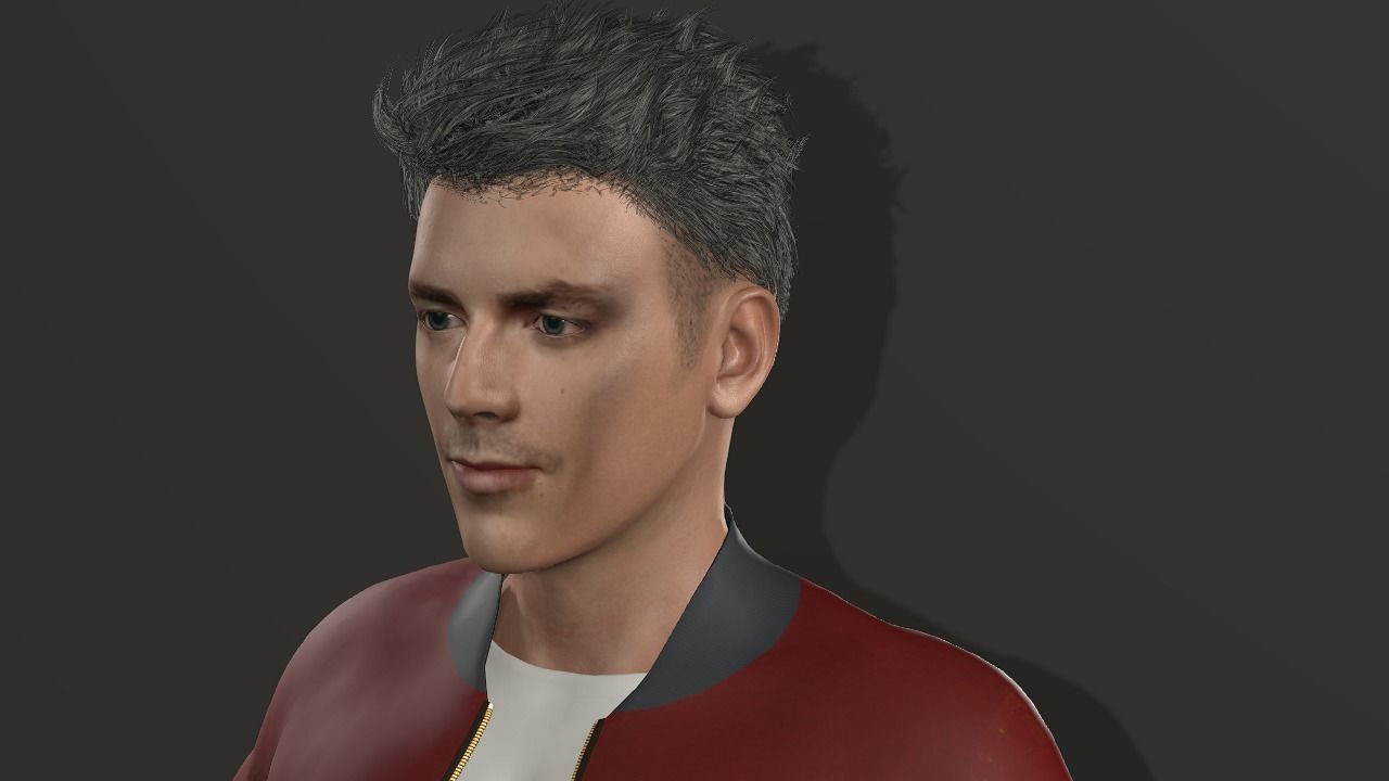 Grant Gustin Low-poly 3D model_16