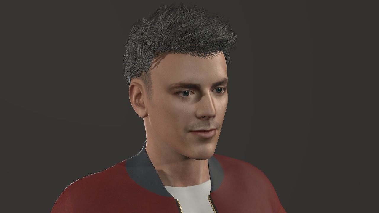 Grant Gustin Low-poly 3D model_5