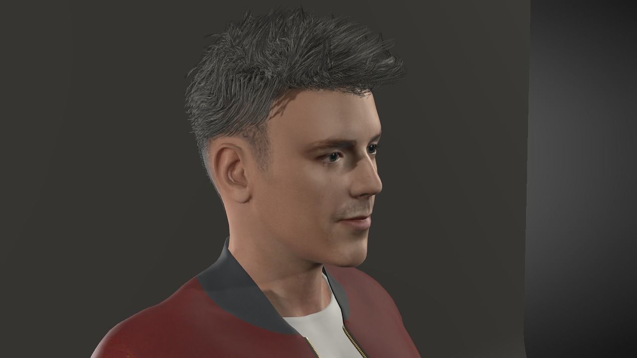 Grant Gustin Low-poly 3D model_6