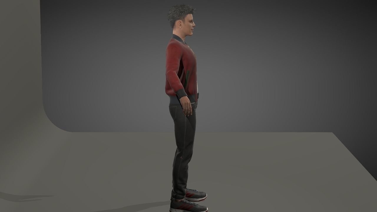 Grant Gustin Low-poly 3D model_1