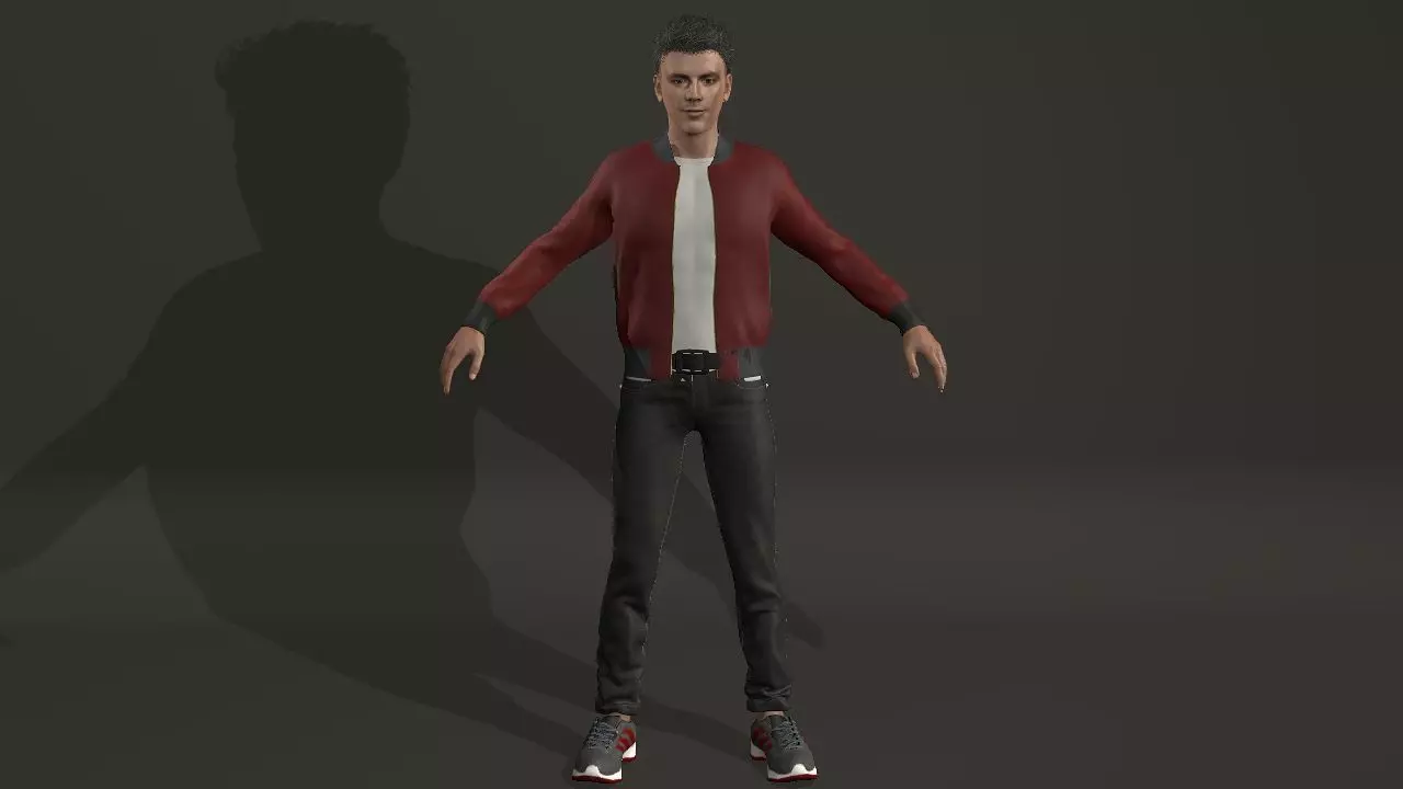 Grant Gustin Low-poly 3D model_0