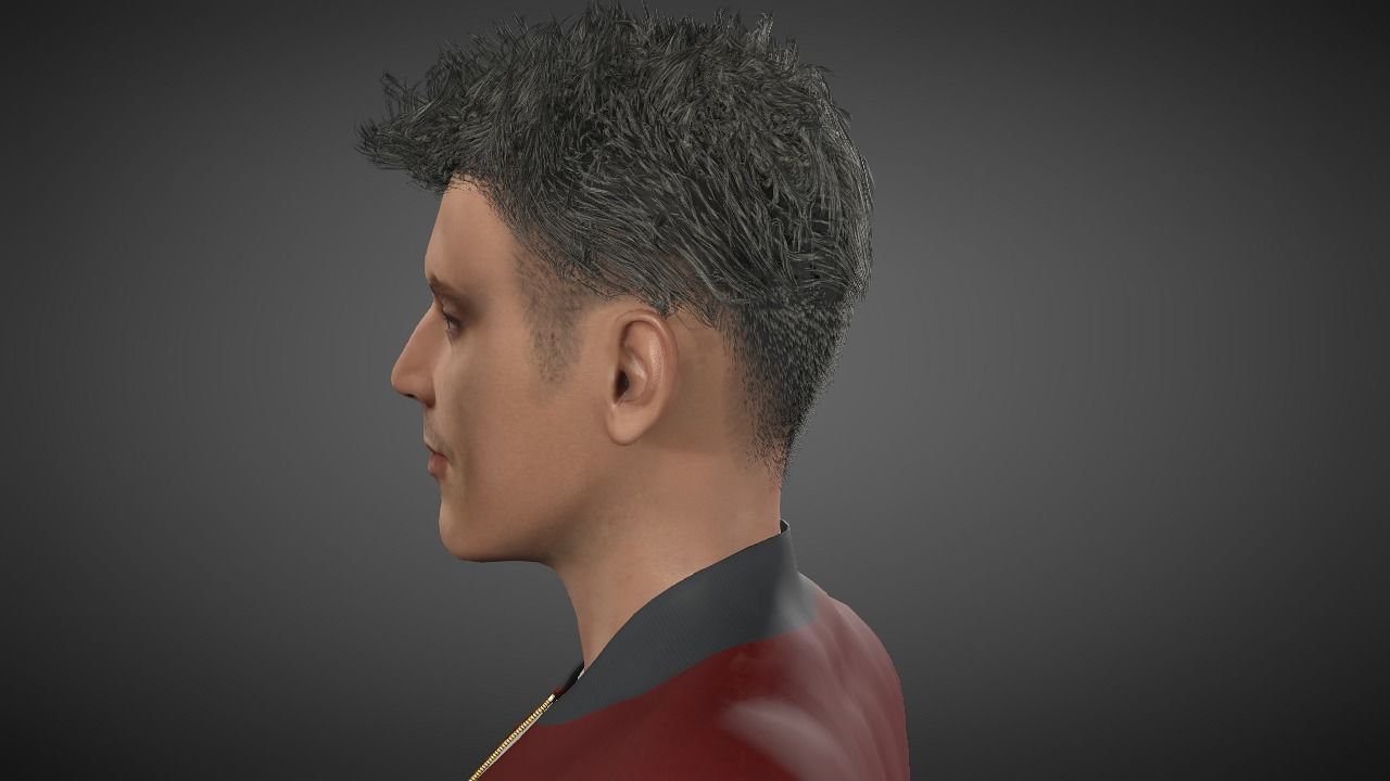 Grant Gustin Low-poly 3D model_14