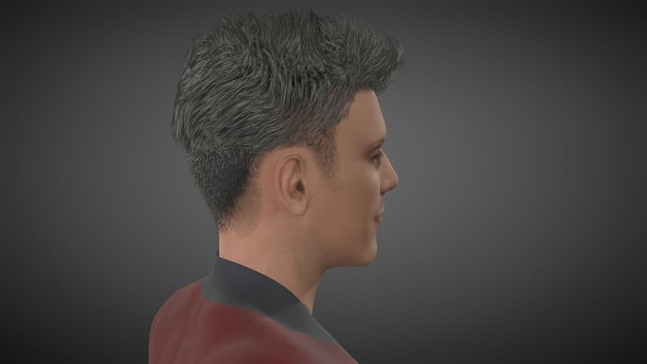Grant Gustin Low-poly 3D model_8