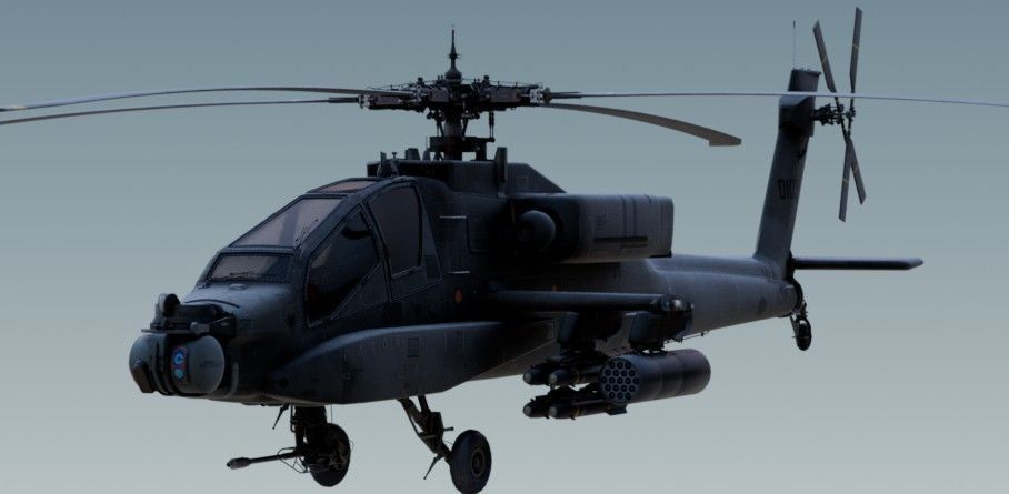 AH-64 Apache attack helicopter 3D model_7