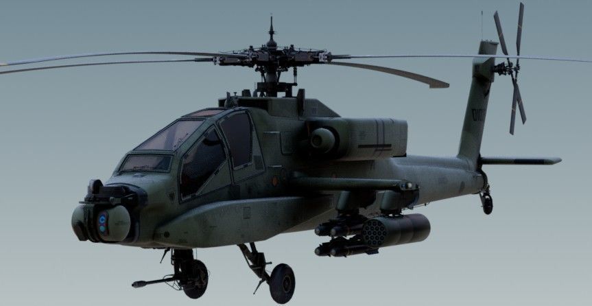 AH-64 Apache attack helicopter 3D model_9