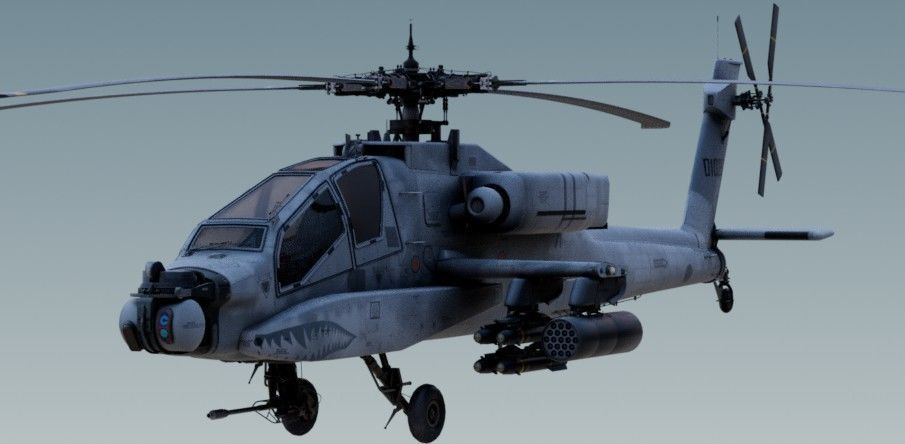 AH-64 Apache attack helicopter 3D model_8