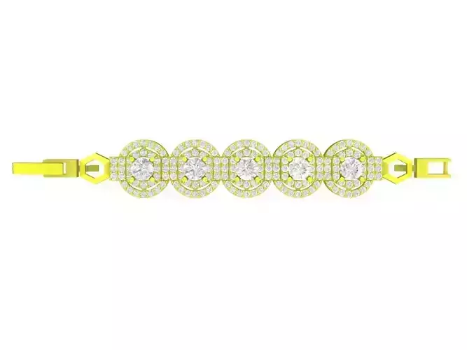 A6704 Korean Style Luxury Diamond Women Bracelets 3D Model