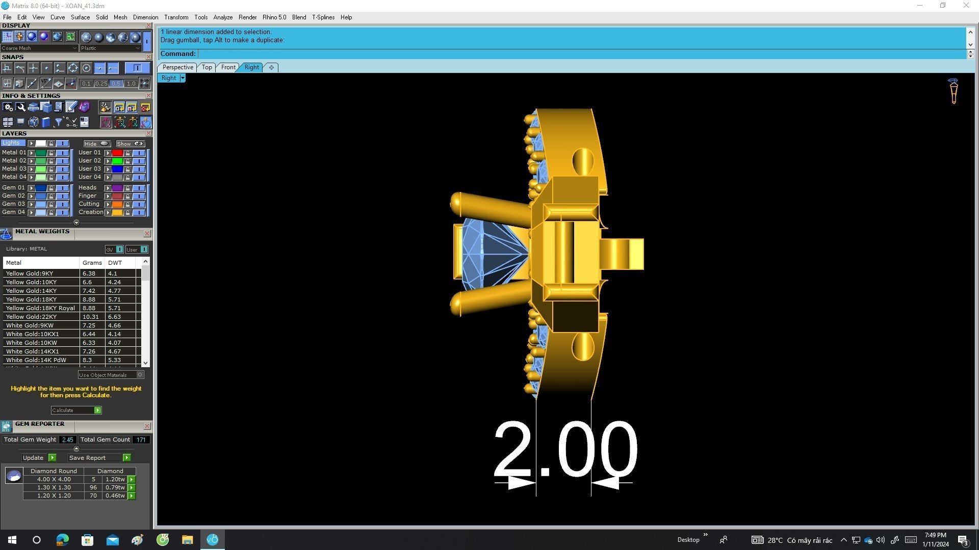 A6704 Korean Style Luxury Diamond Women Bracelets 3D Model 3D print model_7