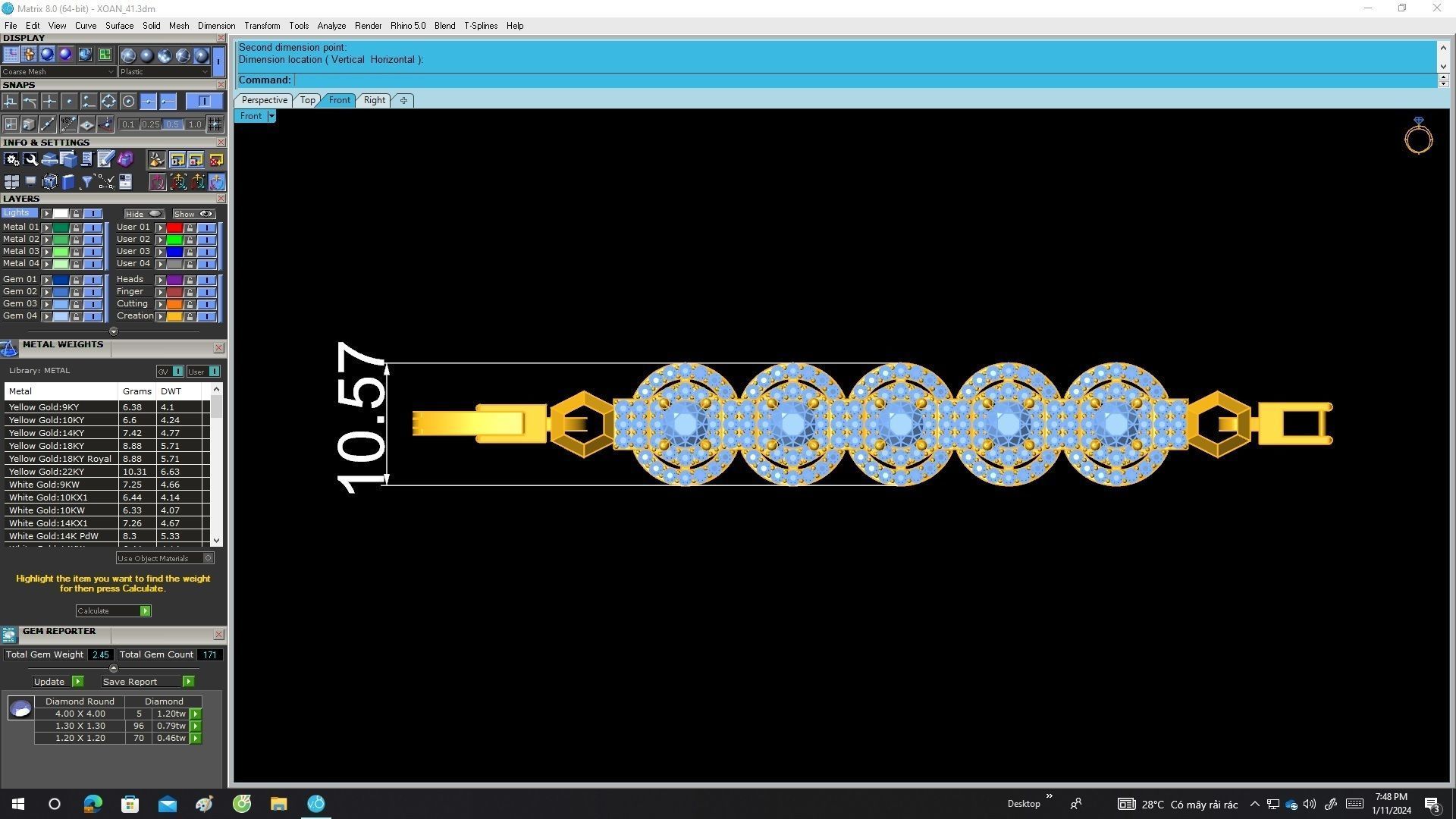 A6704 Korean Style Luxury Diamond Women Bracelets 3D Model 3D print model_6