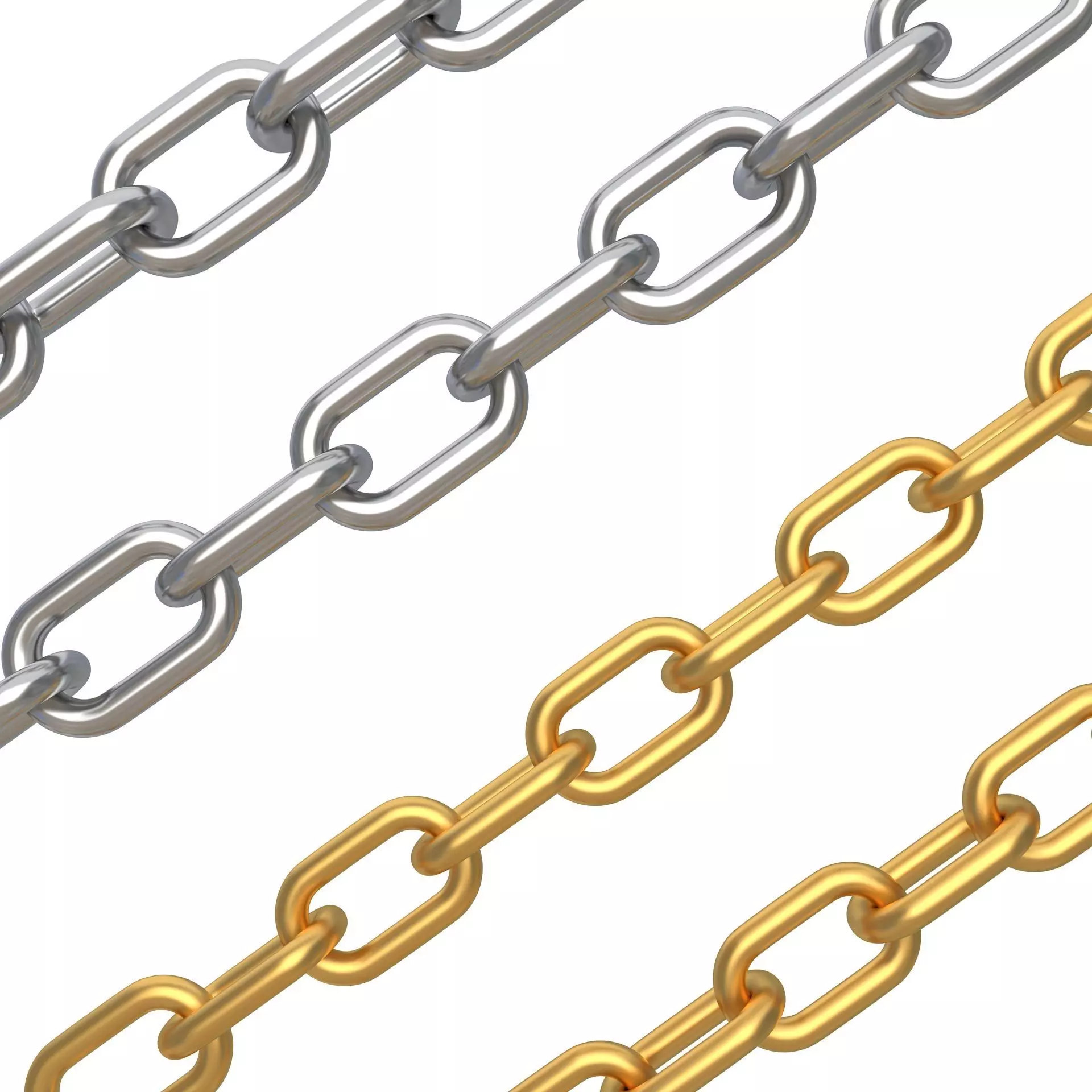 Chain Silver And Gold 3D model_0