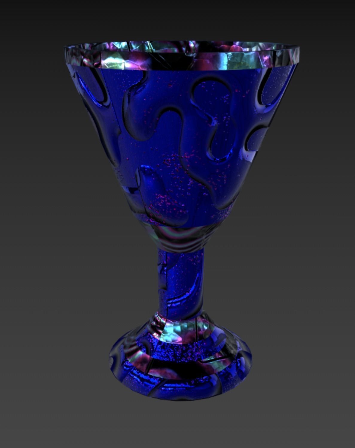 Futuristic Liquid flowing Space Gem Goblet Free low-poly 3D model_2