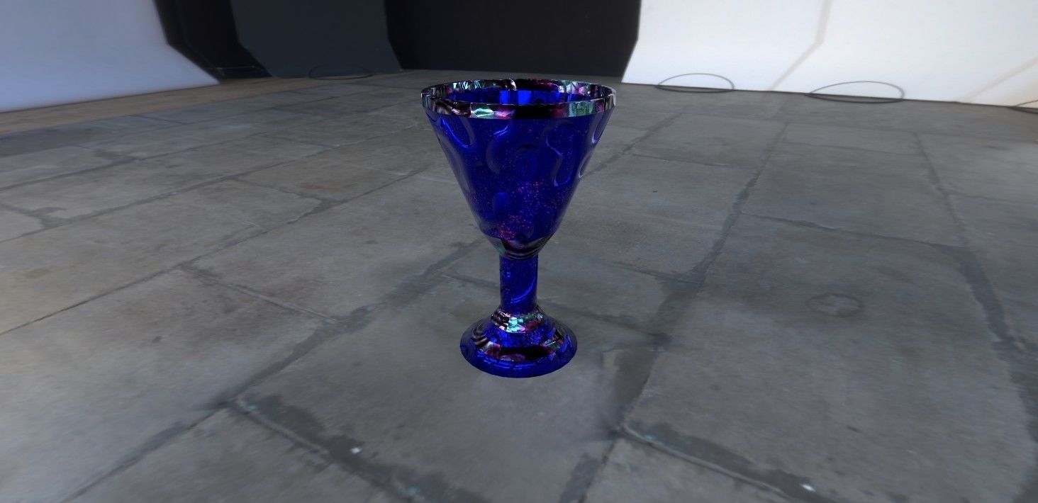 Futuristic Liquid flowing Space Gem Goblet Free low-poly 3D model_1