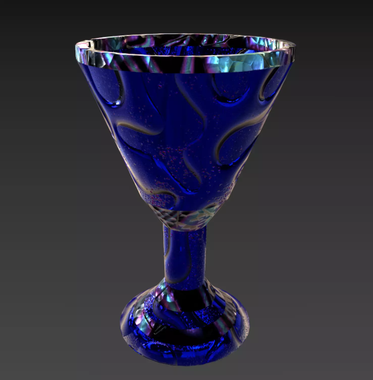 Futuristic Liquid flowing Space Gem Goblet Free low-poly 3D model_0