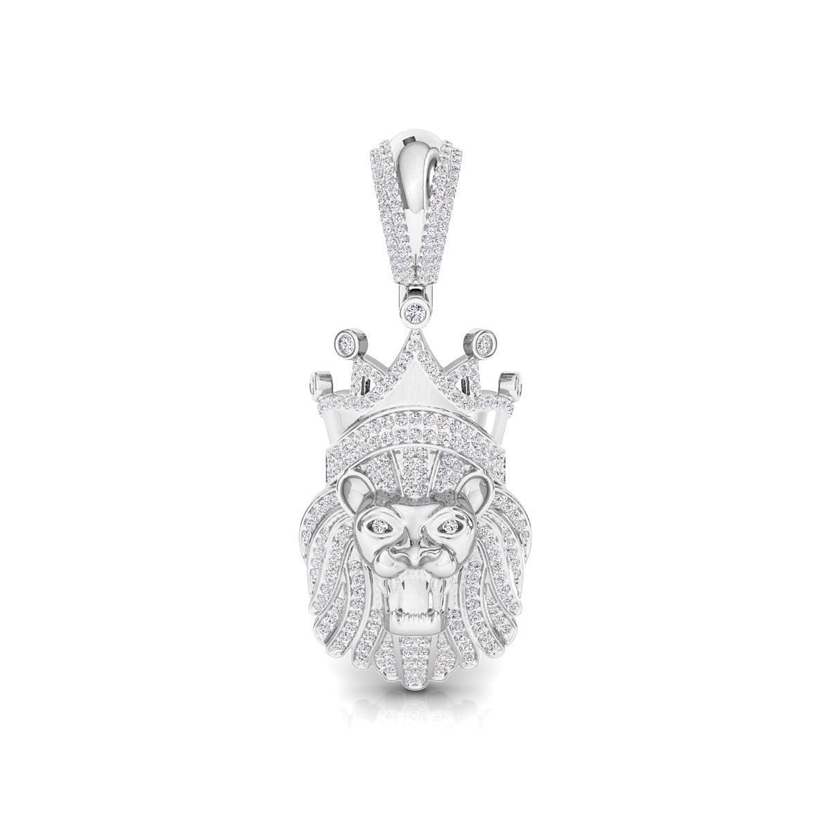 lion Diamond pendant 3D print model_4