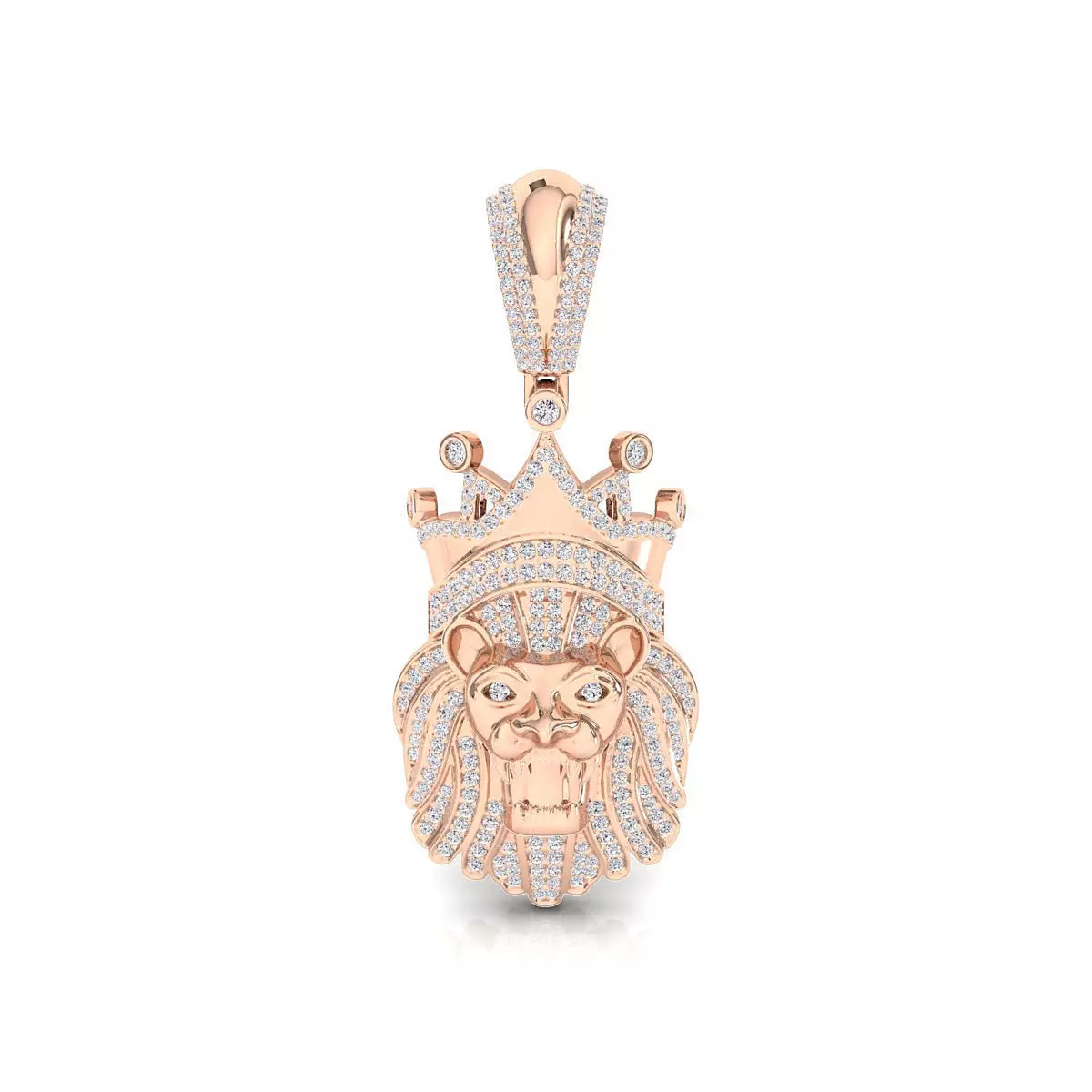 lion Diamond pendant 3D print model_0