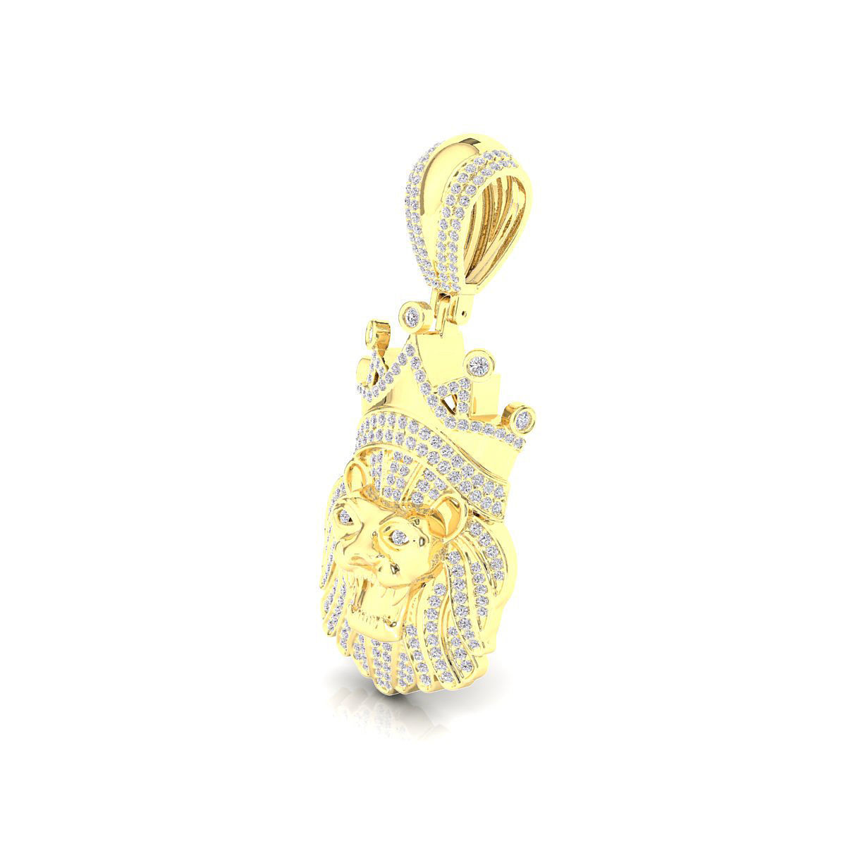 lion Diamond pendant 3D print model_8