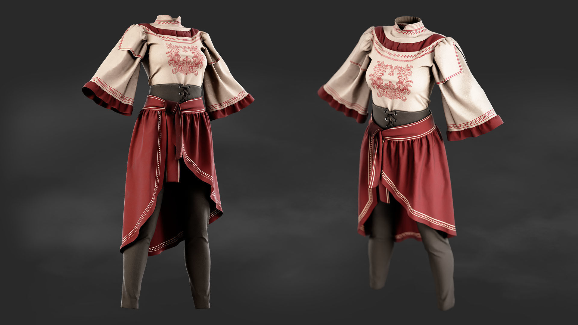 Female Fantasy Outfit 3D model_3