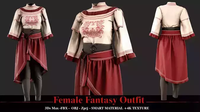 Female Fantasy Outfit 3D model