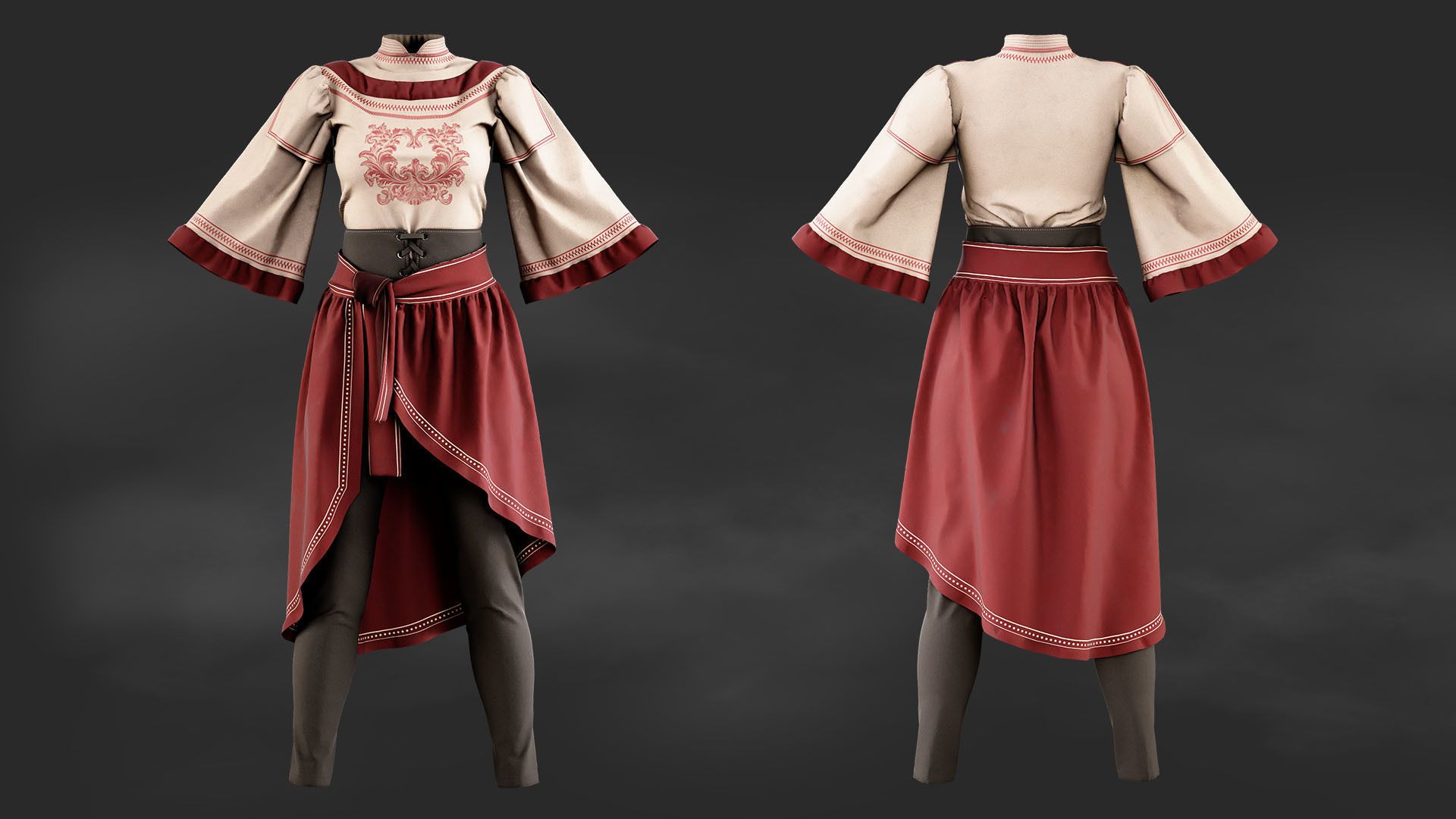 Female Fantasy Outfit 3D model_1