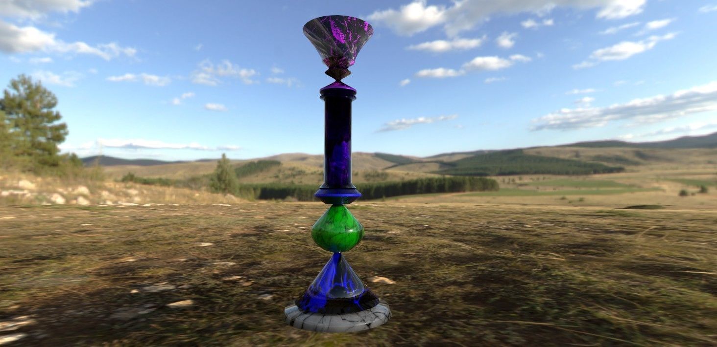 Marble Alien Stadium Column Low-poly 3D model_1