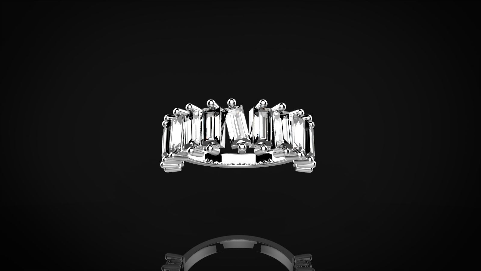 Baguette ring  3D print model_7