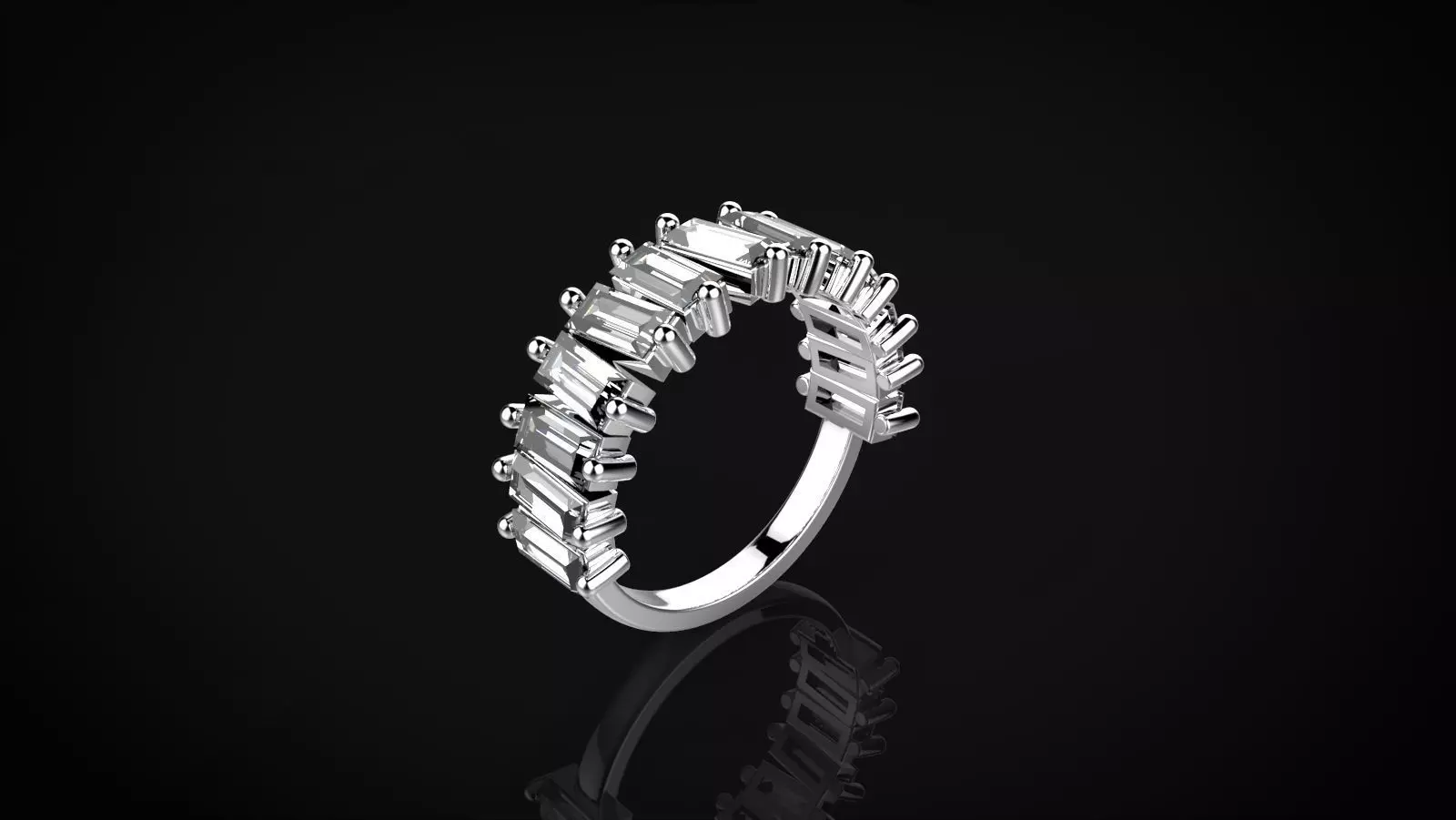 Baguette ring  3D print model_0