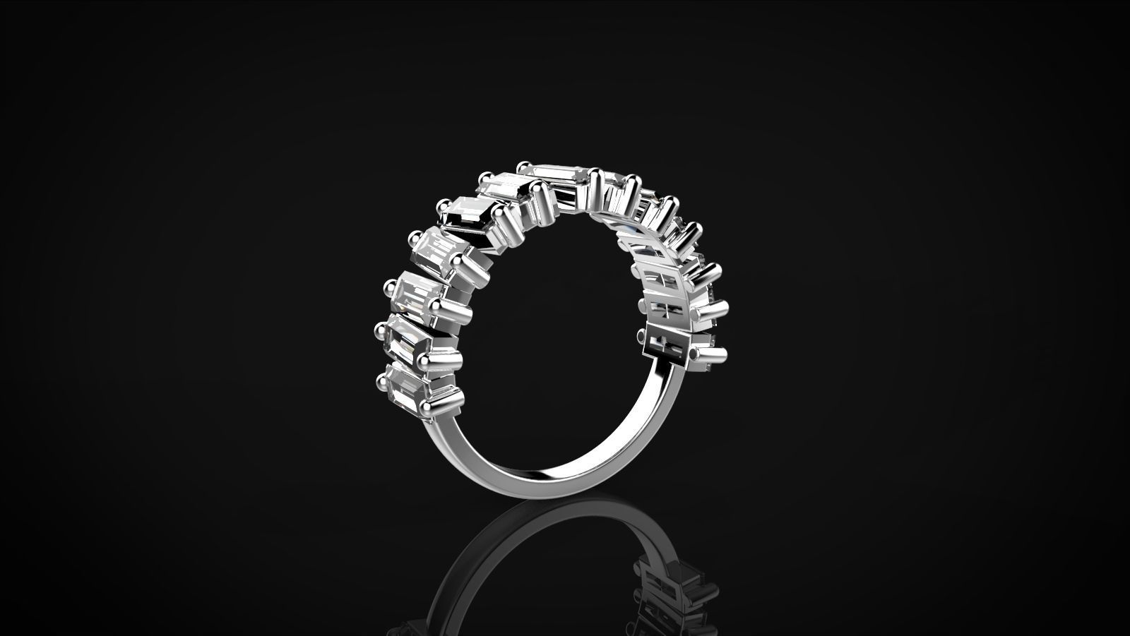 Baguette ring  3D print model_5