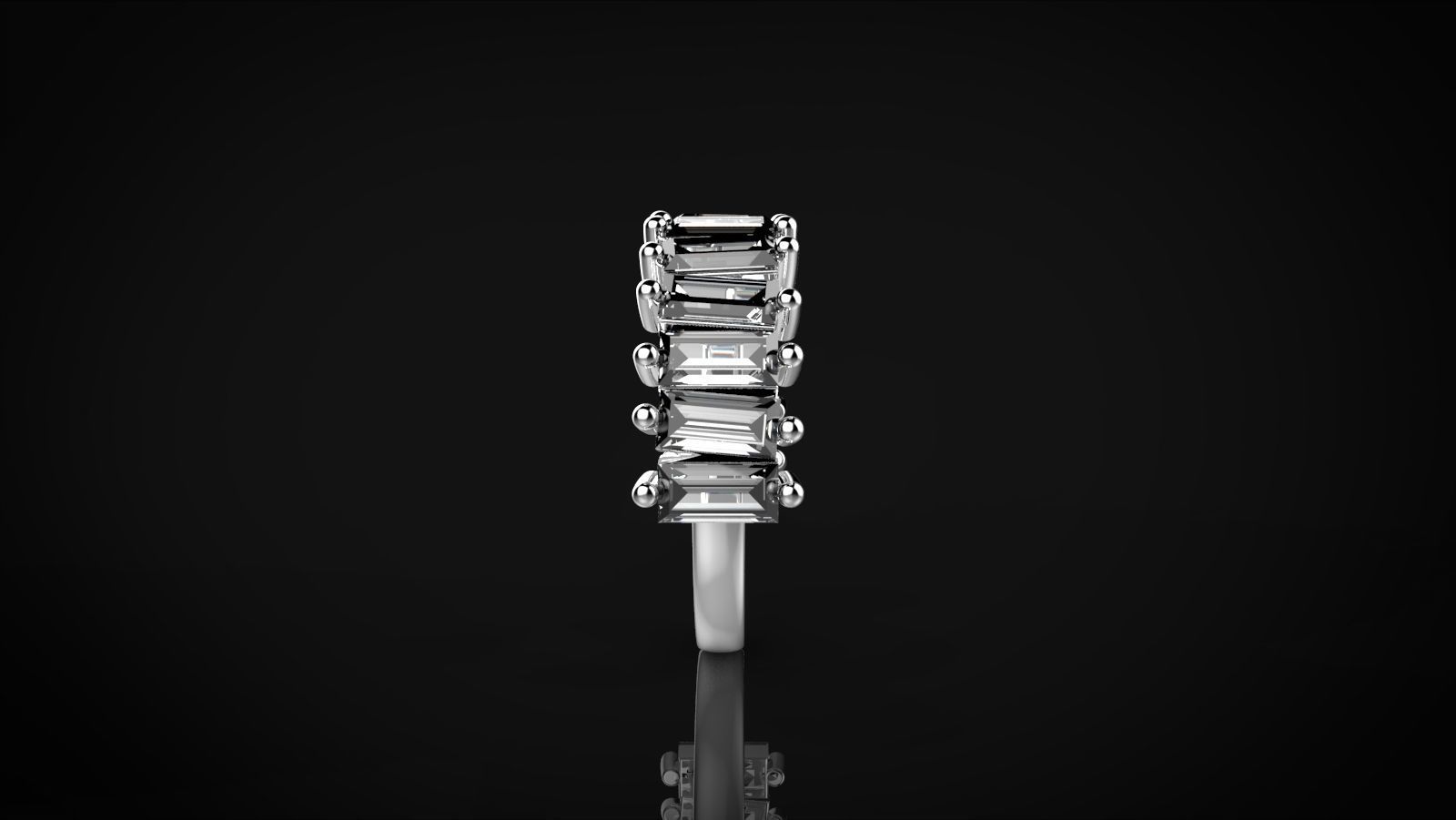 Baguette ring  3D print model_1