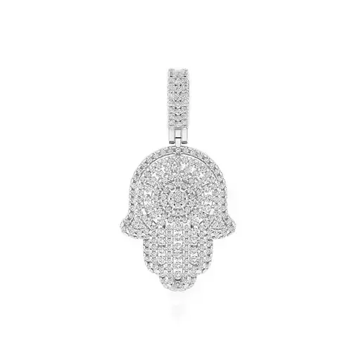 diamond hamsa pendant