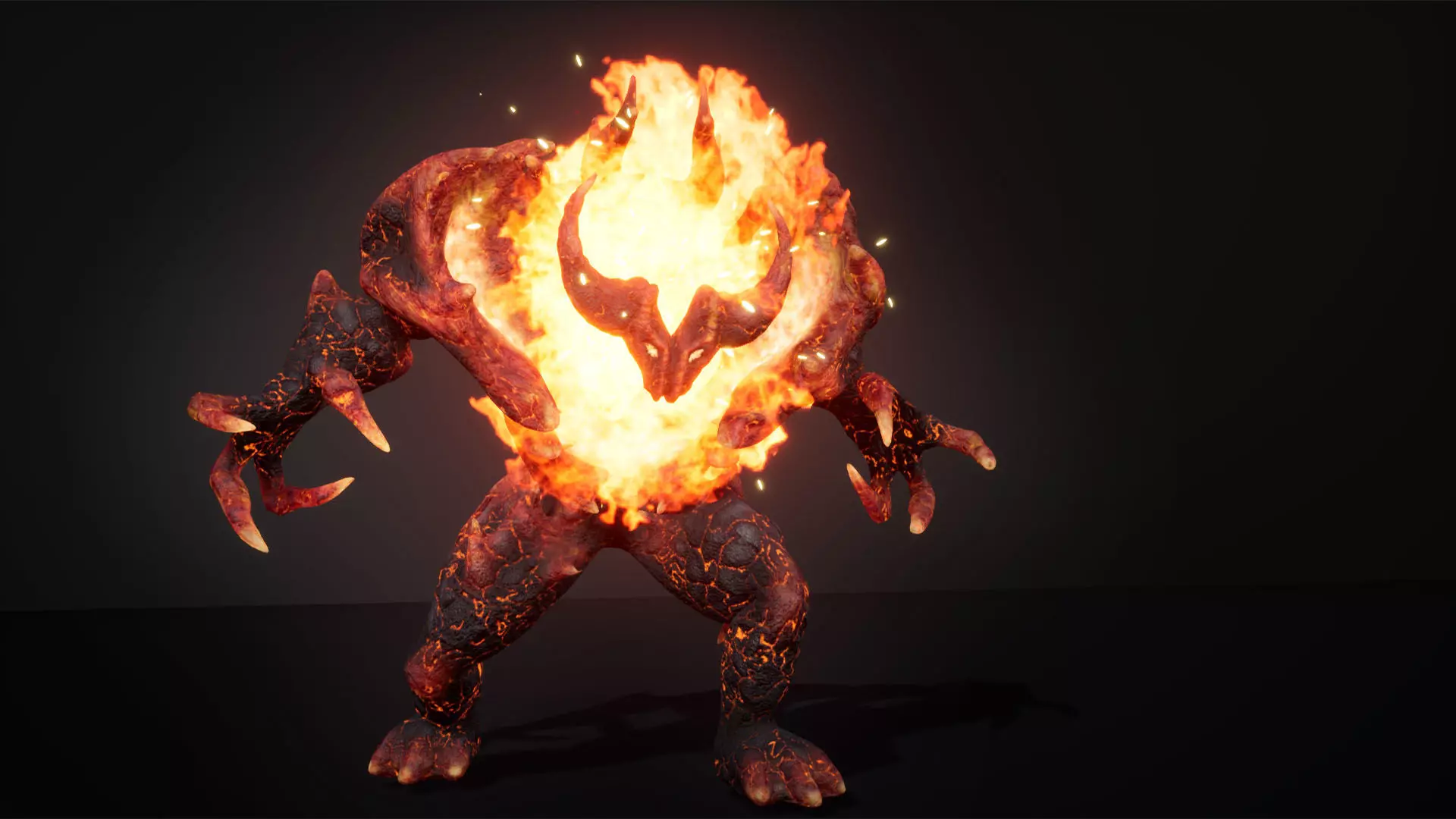 Hell Golem Guard Low-poly game engine ready 3D model Low-poly 3D model
