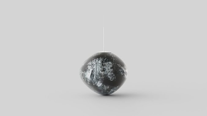 Melt Ceiling Lamp Chrome Low-poly 3D model