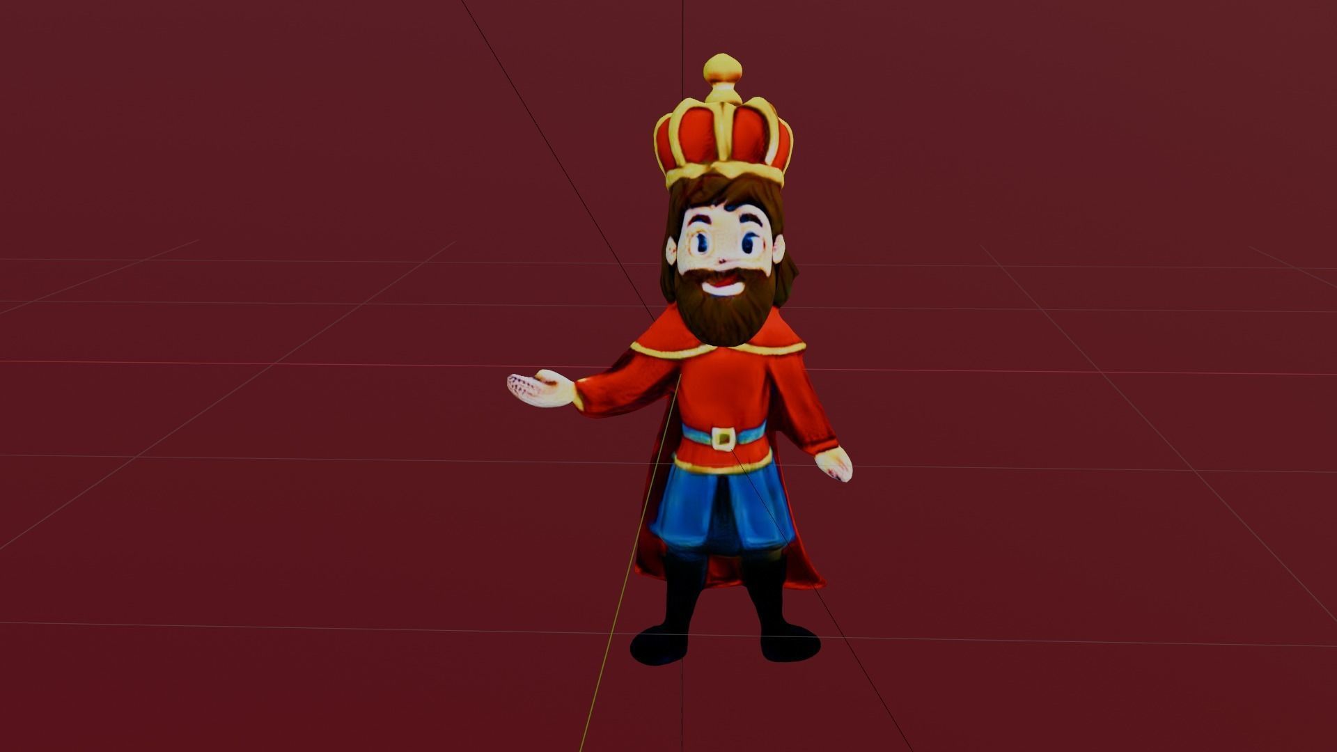 The King 3D Low-poly 3D model_1