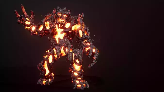 Hell Golem Slayer Low-poly game engine ready 3D model Low-poly 3D model