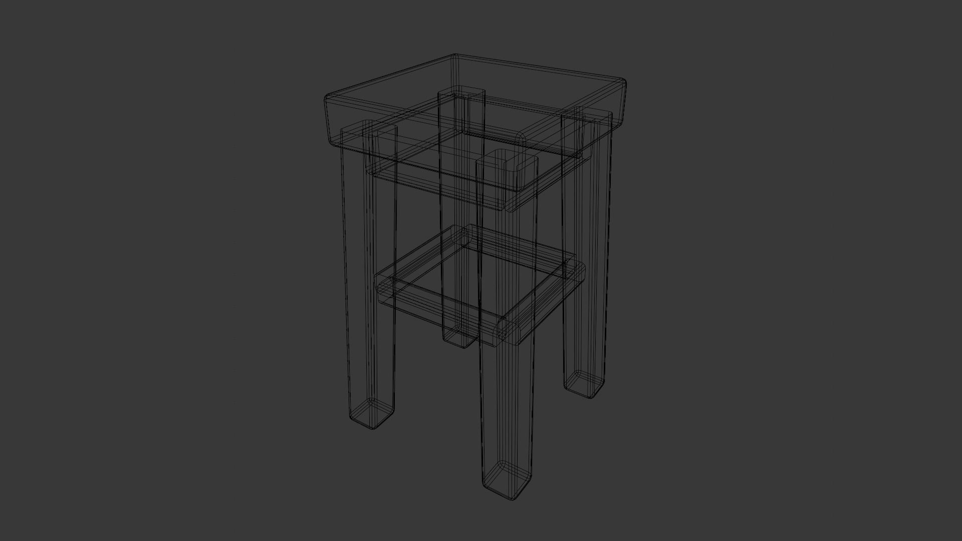 Stool Low-poly 3D model_1