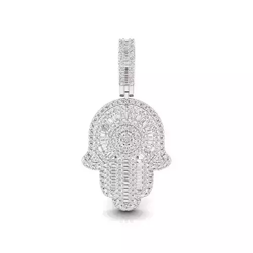 Hamsa diamond pendant