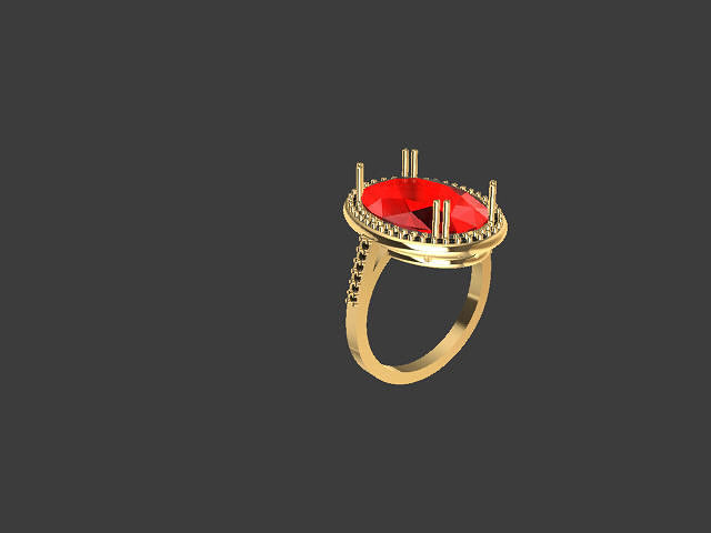 Oval classic ring 3D print model