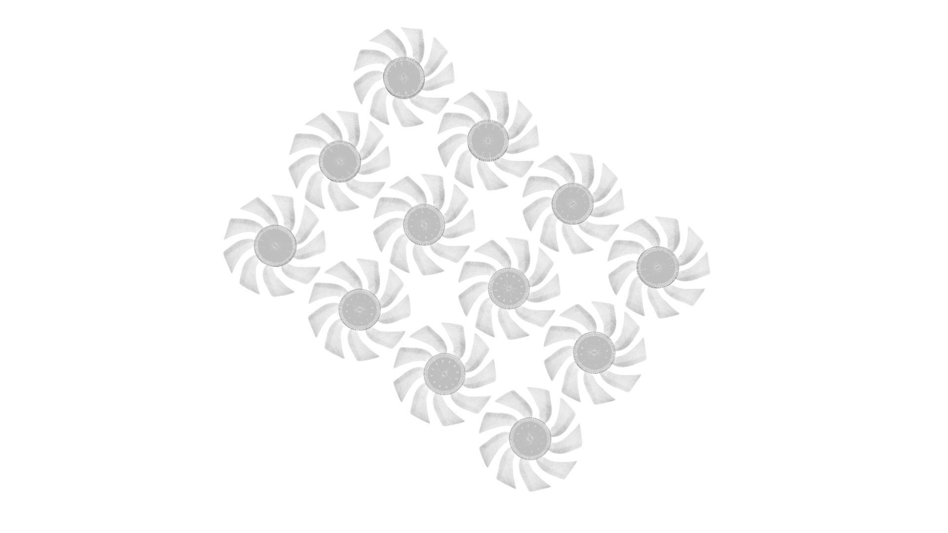 Colored Power Supply Unit Fan Blades Set 3D model_9