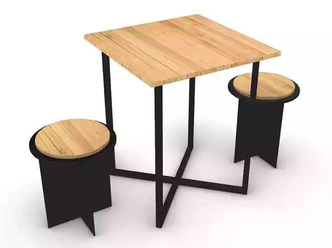 Wooden Table and Chair set 01