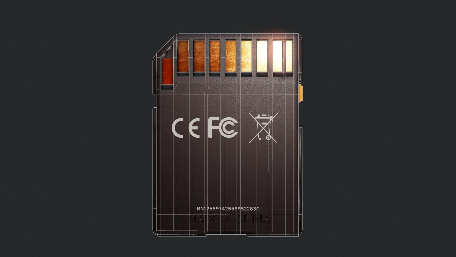 Sandisk Card - Tutorial Included Low-poly 3D model_9
