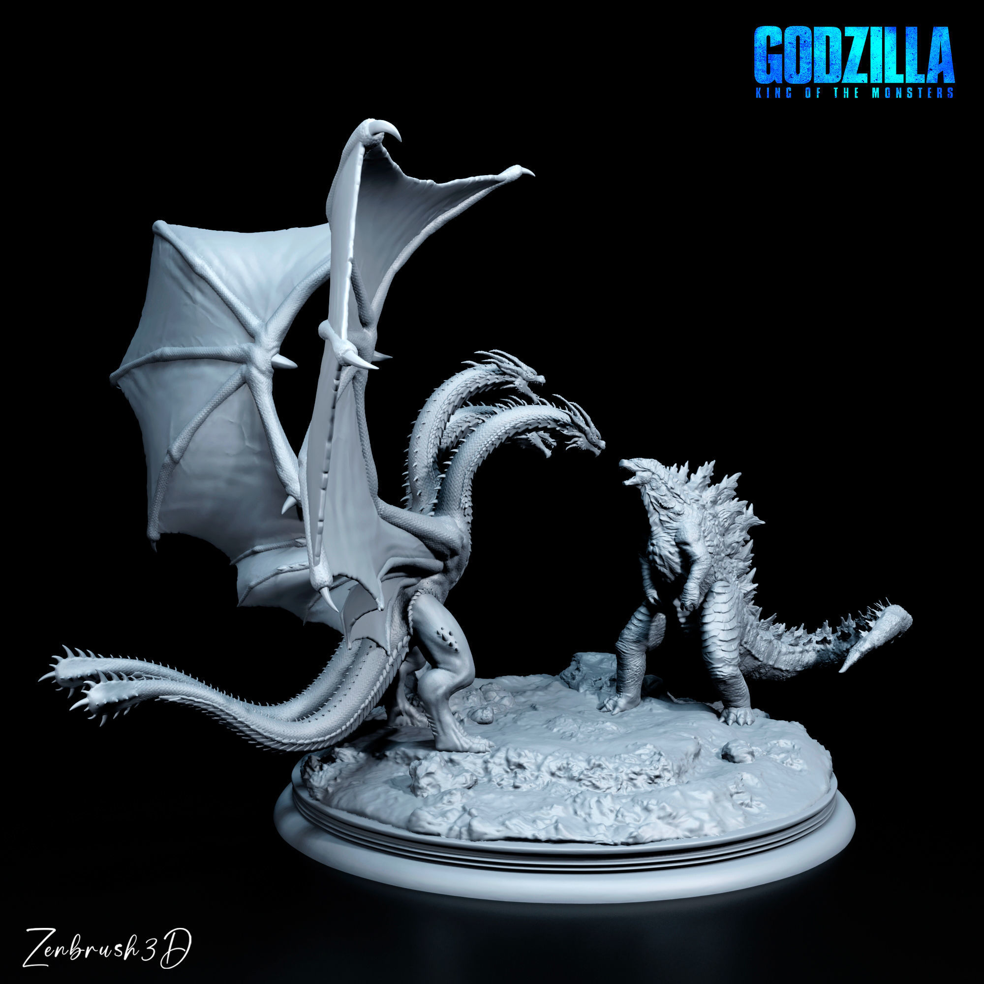 GODZILLA VS KING GHIDORAH 3D PRINTING MODEL STL 3D print model_2